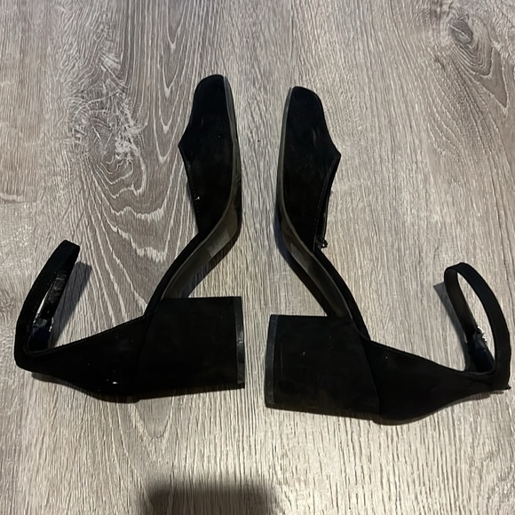 Pop Gal Suede Black Block Heels with Straps 7 Women’s shoes - Picture 5 of 6